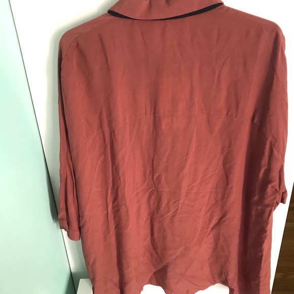 NEW Zara Orange Button Down Oversized Blouse - Picture 5 of 10